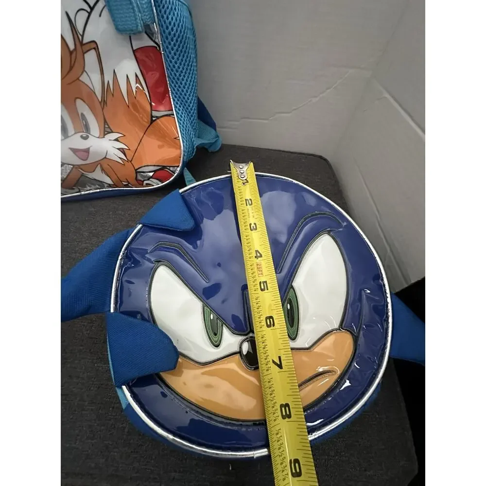 Sonic The Hedgehog Backpack w/ Attached Lunch Bag Knuckles Tails Kids School